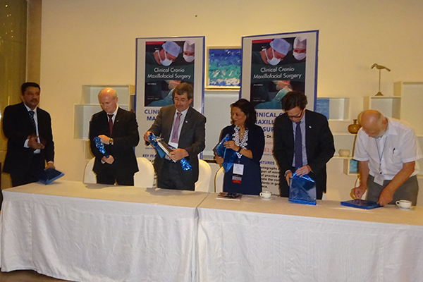 Prof. S. M. Balaji with Prof. Mossey, Prof. Walls, Prof. D’ Souza, Dr. Fox, and Prof. Tolar at the book release function.