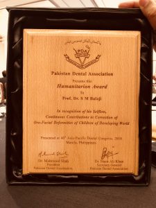 The Humanitarian Award conferred upon Prof SM Balaji