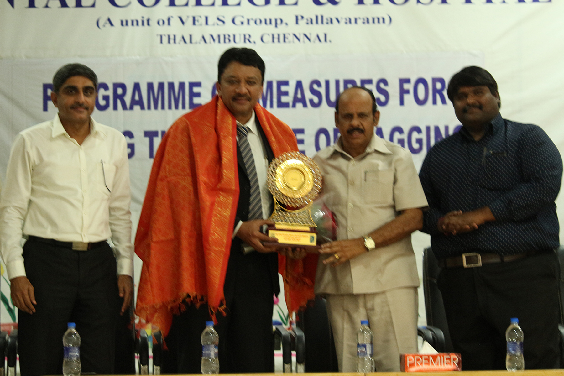Sri Venkateswara Dental College Anti-Ragging programme 3 Dr SM Balaji with Dr Jothimurugan, Vice chancellor, Vels University