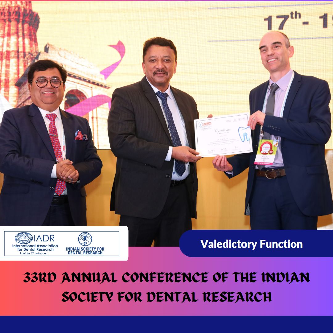 Dr. SM Balaji welcoming Prof. Mahesh Verma to the valedictory function