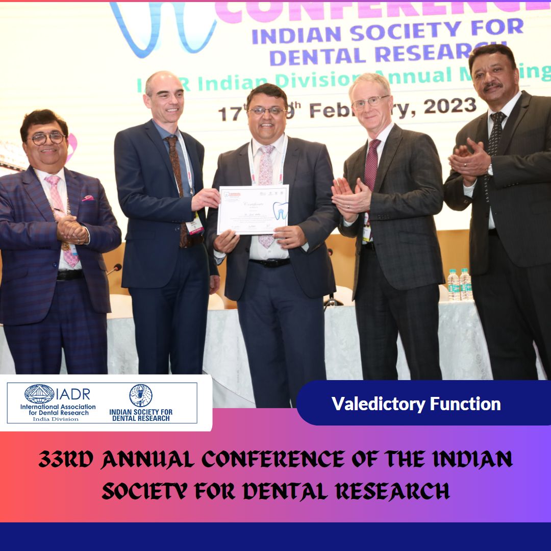 Dr. SM Balaji at the awards function for the best scientific presentation