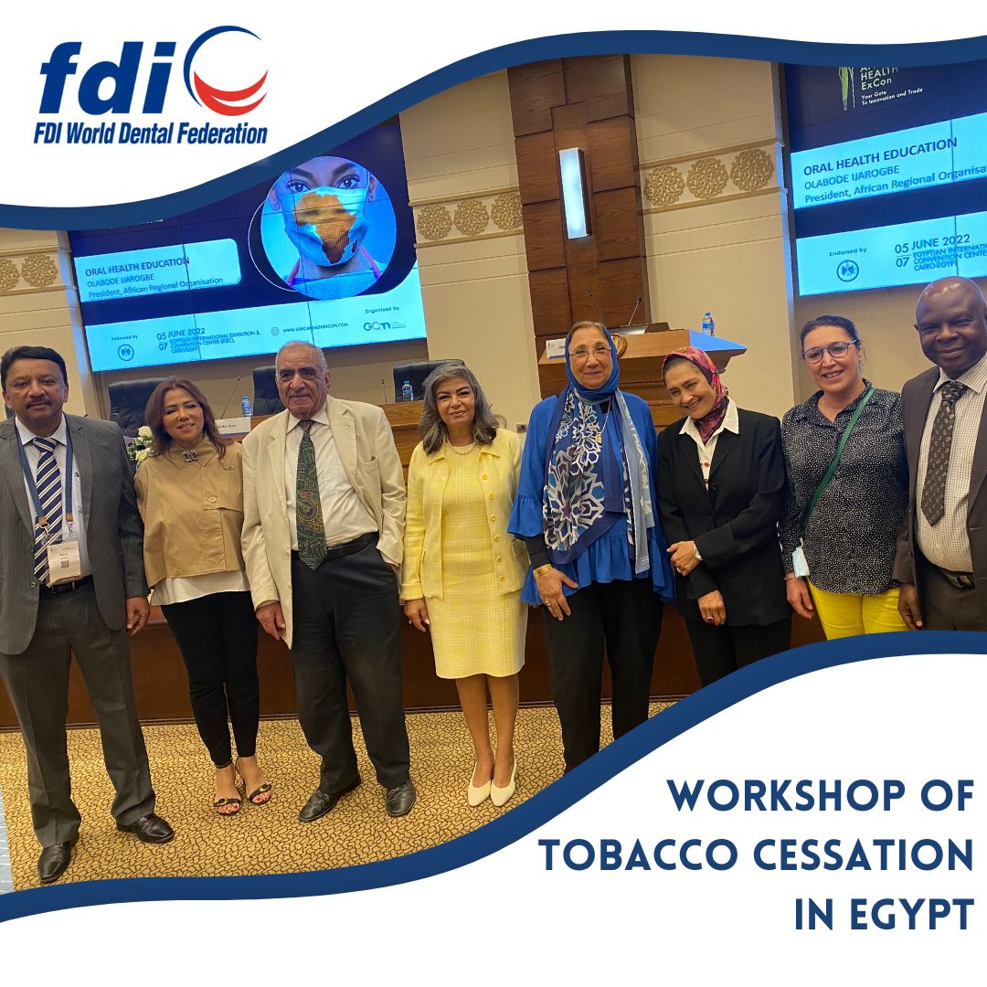 Dr. SM Balaji at the FDI Workshop for Tobacco Cessation, Egypt
