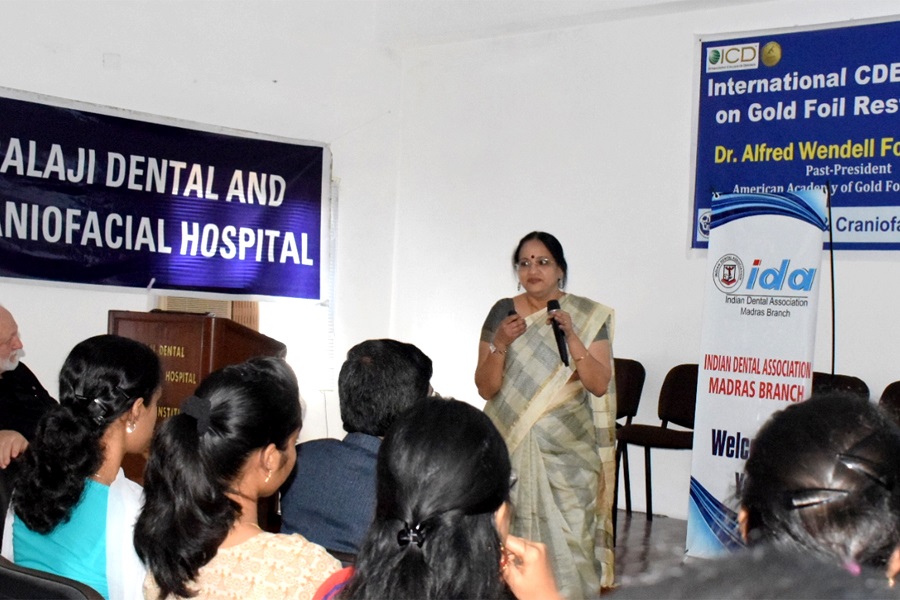 Prof S Mahalaxmi’s lecture on incorporating gold into clinical practice at the CDE program