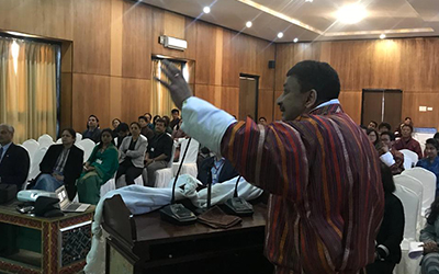 Dr S M Balaji addressing the audience at his keynote speech on Management of Craniofacial Clefts