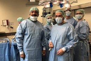 Prof S M Balaji with Prof Nikolai Adolphs before commencement of a surgery in the Operating Room at the Charite Universitatsmedizin Berlin