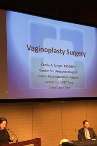 Dr Cecile Unger, Female Pelvic Reconstruction Surgery Specialist, Cleveland Clinic, during her presentation on vaginoplasty and penile inversion surgery