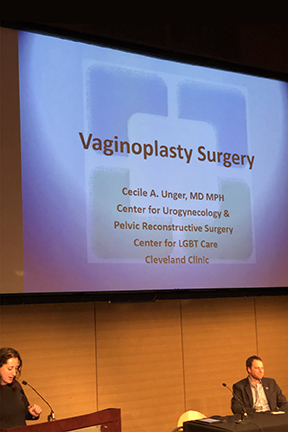 Dr Cecile Unger, Female Pelvic Reconstruction Surgery Specialist, Cleveland Clinic, during her presentation on vaginoplasty and penile inversion surgery