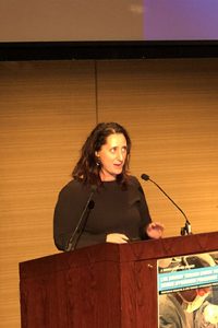 Dr Cecile Unger at her presentation at the First Live Surgery Symposium of the WPATH held at the Icahn School of Medicine at Mount Sinai, New York City, USA