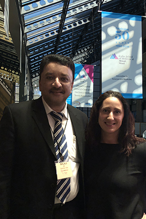 Prof S M Balaji with Dr Cecile Unger at the conclusion of her presentation at the symposium