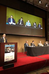 A panel discussion of experts in progress at the WPATH First Live Surgery Symposium, Icahn School of Medicine at Mount Sinai, New York City, USA