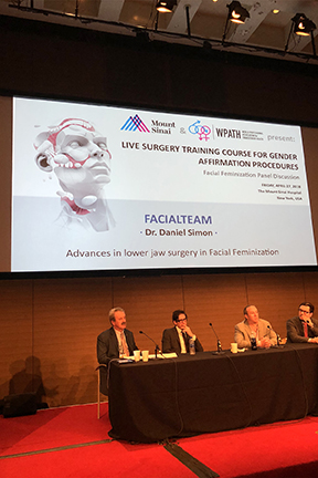 A panel discussion of experts in progress at the WPATH First Live Surgery Symposium, Icahn School of Medicine at Mount Sinai, New York City, USA