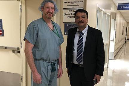 Dr S M Balaji with Dr James Murphy during his visit to the Stroger Hospital of Cook County, Chicago