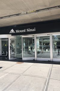 A view of the Mount Sinai Hospital, New York City, USA