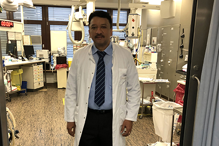 Prof S M Balaji during morning ward rounds at the Charite Berlin