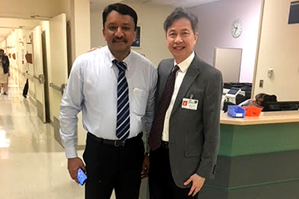 Prof S M Balaji with Dr Henry Fung just before his departure from the Stroger Hospital of Cook County