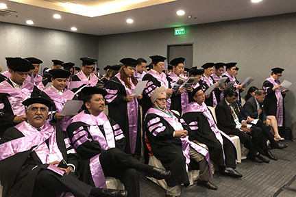 Prof SM Balaji at the induction ceremony of the International College on Continuing Dental Education