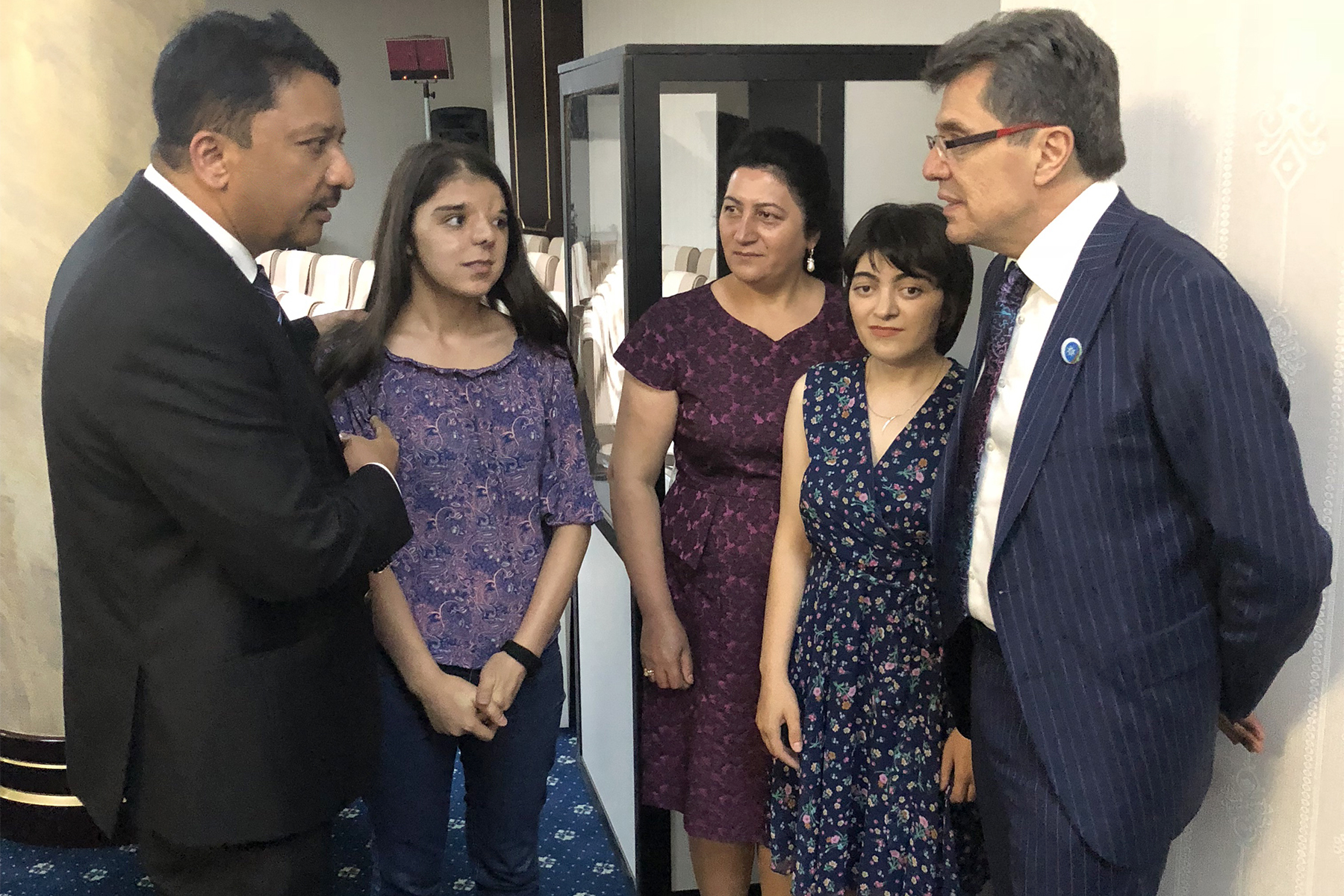 Dr SM Balaji and Dr Chingiz Rahimov with a Tessier’s cleft patient during a break in the presentation ceremony