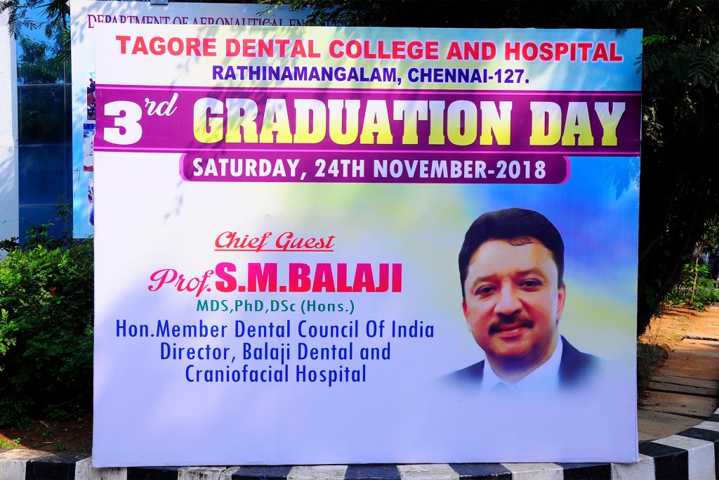 Dr SM Balaji invited to be the chief guest at the 3rd Graduation Day of Tagore Dental College