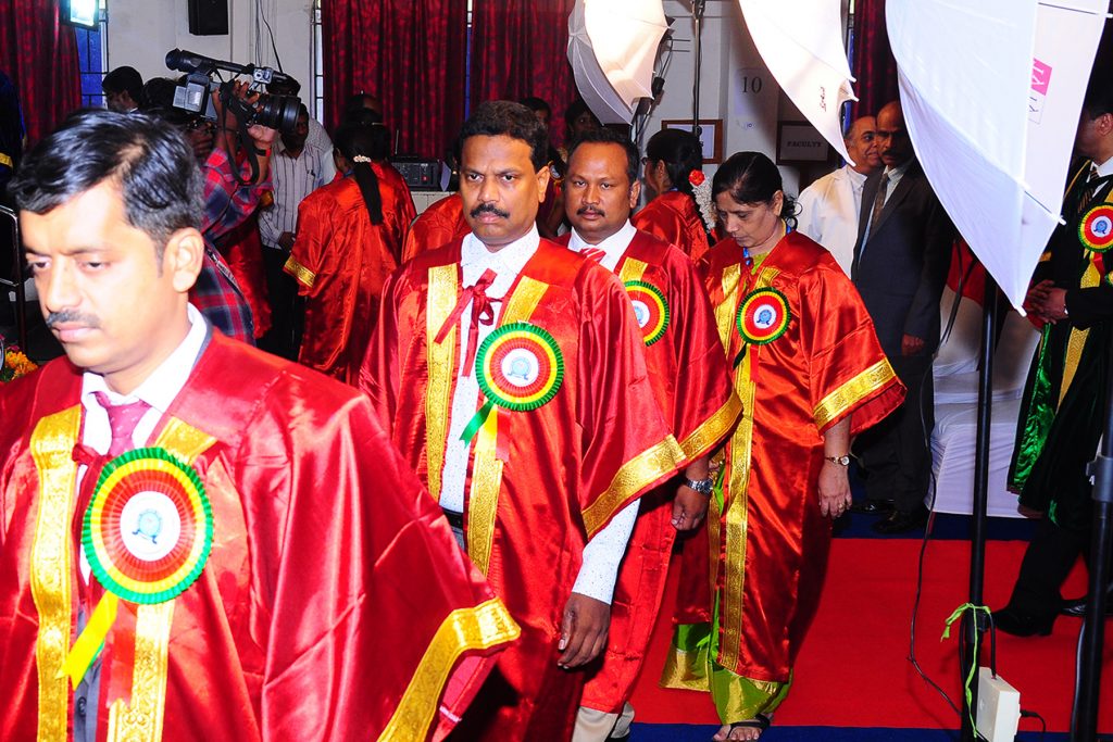 Dr SM Balaji at preparations for the convocation ceremony