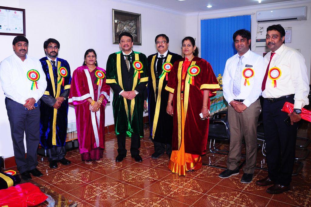 Dr SM Balaji at preparations for the convocation ceremony