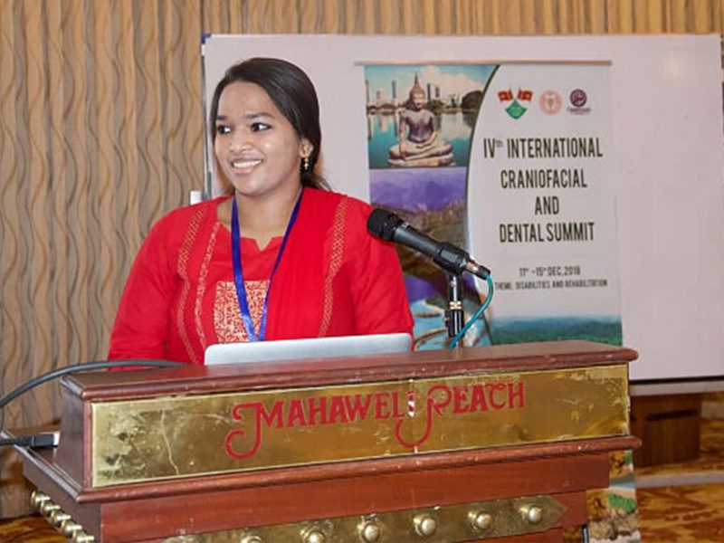 Dr Preetha Balaji at her paper presentation on the management of hemifacial microsomia at the recently concluded Dental and Craniofacial Summit