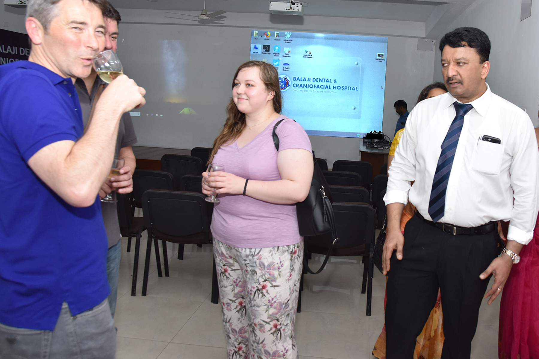 The surgeons share a lighter moment