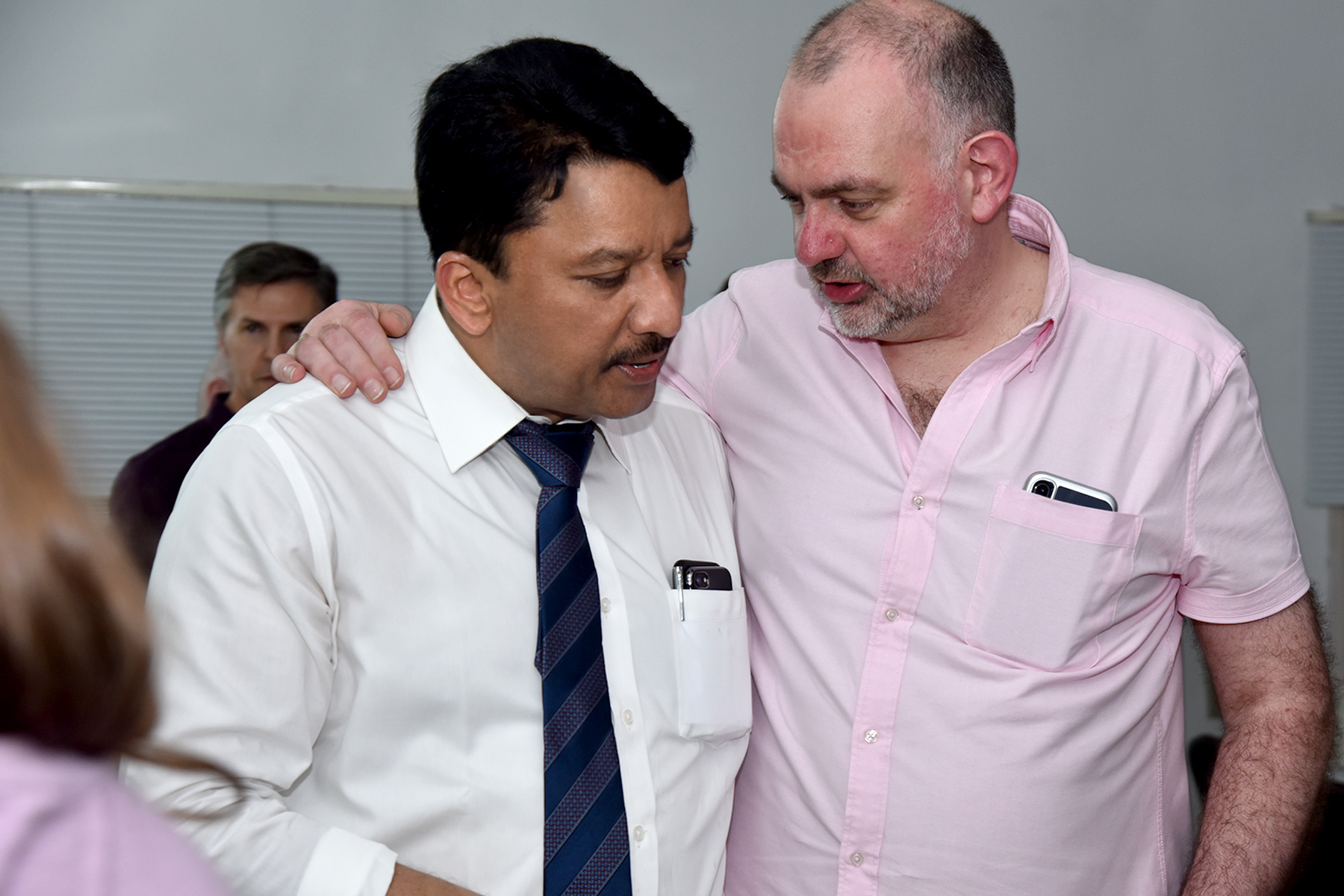 Deeply engrossed in conversation