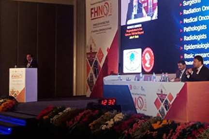 Dr SM Balaji chairing Dr Jatin Shah's keynote lecture