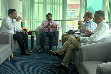 Dr SM Balaji with Health Minister, Dr Koppel and Mr Evans