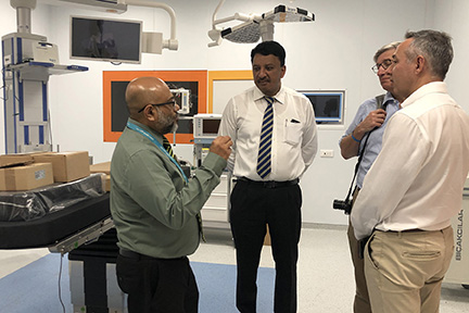 Dr SM Balaji with Dr Ali Nazeem at the new OT complex