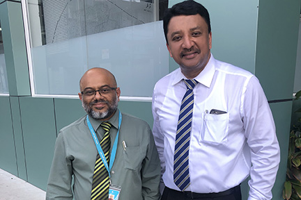Dr SM Balaji with Dr Ali Nazeem, Director at IGMH