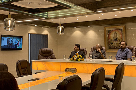 Dr SM Balaji at a presentation depicting the various research projects underway at various dental institutions