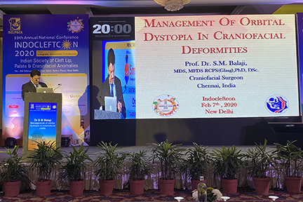 Dr SM Balaji discussing the finer aspects of the management of craniofacial deformities for successful surgical outcome