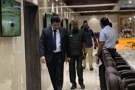 Dr SM Balaji with Dr NM Veeraiyan, Chancellor, SIMATS, at the conclusion of the deans meeting in Saveetha Dental College