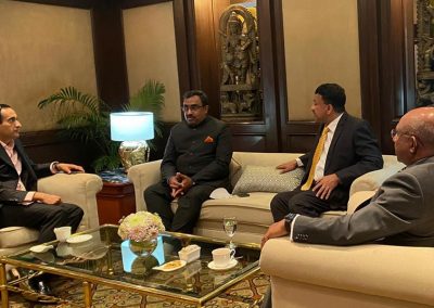 Dr SM Balaji interacts with Hon’ble Abdulla Shahid, Minister of Foreign Affairs, Republic of Maldives, Mr Ram Madhav, Former National General Secretary, Bharatiya Janata Party