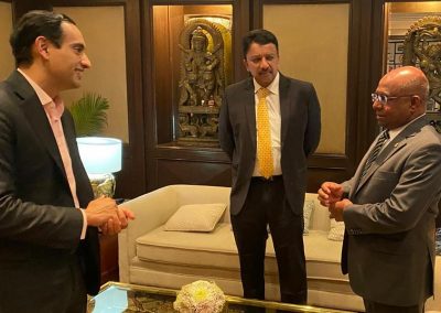 Dr SM Balaji with the Hon’ble Abdulla Shahid, Minister of Foreign Affairs, Republic of Maldives and Mr Rahul Kanwal of India Today