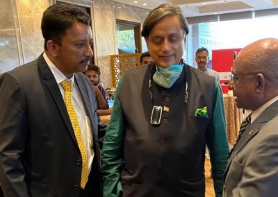 Dr SM Balaji in discussion with Mr. Shashi Tharoor, Congress MP & Former Minister of State for Human Resource Development and the Hon’ble Abdulla Shahid, Minister of Foreign Affairs, Republic of Maldives